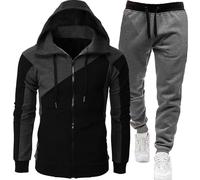 QTANZIQI Cheap Stuff Survêtements pour garçons Sweats à Capuche Survêtements pour Hommes 2 pièces Sweats à Capuche Doux gaufrés Ensembles de survêtement pour Hommes Zip Hommes 1/4 Zip Pull à Capuche