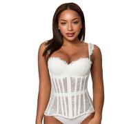 QTANZIQI Corset en Maille pour Femme - Corset sous Le Buste à Lacets - Serre-Taille Shapewear - Corps