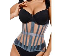 QTANZIQI Corset en Maille pour Femme - Corset sous Le Buste à Lacets - Serre-Taille Shapewear - Corps