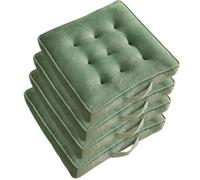 QTANZIQI Coussin de Chaise, Coussin de Sol épais, Tissu Polaire Cristal Doux Confortable, Coussins de Chaise pour Fournitures de omicile, Couleur: Gris(Herbe Verte, 40x40 cm (6 pièces))