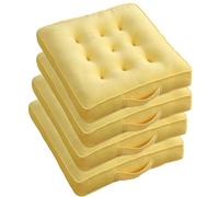 QTANZIQI Coussin de Chaise, Coussin de Sol épais, Tissu Polaire Cristal Doux Confortable, Coussins de Chaise pour Fournitures de omicile, Couleur: Gris(Jaune d'oie, 45x45 cm (4