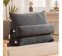 QTANZIQI Coussin de Lecture en Velours pour canapé-lit, Grand Oreiller Triangulaire avec Dossier Amovible pour Un Confort Ultime