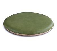QTANZIQI Coussin de siè Rond en Mousse à mémoire de Forme 18 Pouces Vert - Coussin de Chaise avec Housse Amovible en Simili Cuir - Coussin de Sol pour Maison, Bureau, Cuisine, Salle à Manger - 45 x