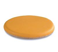 QTANZIQI Coussin de siè Rond en Mousse à mémoire de Forme Jaune 18 Pouces - Coussin de Chaise Amovible avec Housse en Simili Cuir pour la Maison, la Cuisine, la Salle à Manger, Le, Le Bureau - 45 x