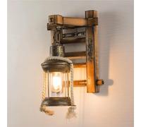 QTANZIQI Créativité Applique Murale en Bois Antique, Applique Murale Industrielle Vintage, Lampe au kérosène E27, décoration Murale pour Salon, Bar, café, Salle à Manger