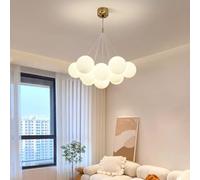 QTANZIQI de Salle à Manger Blanc Lait 7/13, luminaire Suspendu en Verre dépoli, Style Nordique du Milieu du siècle, pour Chambre à Coucher, Salon, Foyer