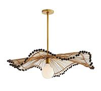 QTANZIQI Éclairage campagnard français, Princesse pour Chambre de Filles, lustres en Osier Salle à Manger, Lampes de Salon en Bambou, lumières d'île en rotin réglables pour Mariage