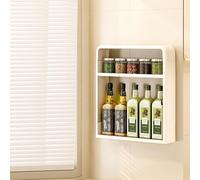 QTANZIQI Éères de Cuisine murales, Pots à épices Multicouches, Support de Rangement en Plastique sans Trou, épices polyvalentes pour la Cuisine, Solution élégante Peu encombrante