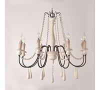 QTANZIQI en Bois Massif de Campagne américaine E14, Baroque en Bois Duplex, Antique français en Fer Blanc, escaliers, Salon, Salle à Manger, Blanc rétro 8