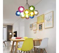 QTANZIQI en Verre coloré pour Salon, Lampe créative créative Multi-Lampes de Chambre à Coucher, Lampes suspendues de Restaurant, éclairage LED 7 Boules, 13 Boules