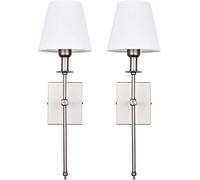 QTANZIQI Ensemble d'appliques murales alimentées par Batterie Lampes d'art en Tissu à intensité Variable avec télécommande Aucun câblage requis Installation Facile pour Chevet TV Mur Salon