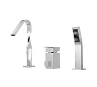 QTANZIQI Ensemble de robinets de Bain muraux à 3 Trous, mitigeur de Baignoire élégant avec Douche Han, Robinet de Salle de Bains Moderne pour Une décoration de Maison élégante
