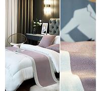 QTANZIQI Ensemble Luxueux de Chemin de lit de taies d'oreiller matelassés Ultra Doux - Violet Queen Size - Idéal pour la décoration de la Maison de l'hôtel - 2 pièces (oreillers Non Inclus)