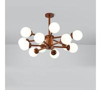 QTANZIQI Europe du Nord Irrégulière Haricot Magique Spoutnik/Vintage en Bois de Noyer Suspension Unique en Verre Sphérique Suspendu pour Bar d'Évier de Cuisine