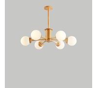 QTANZIQI Europe du Nord Irrégulière Haricot Magique Spoutnik/Vintage en Bois de Noyer Suspension Unique en Verre Sphérique Suspendu pour Bar d'Évier de Cuisine