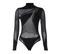 QTANZIQI Gothic Turtleneck Long Sleeve Bodysuit See Through Bodycon Bodysuit Autumn Women Outfit Nightclub