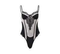 QTANZIQI Lace Patchwork Romper Bodysuits Deep V-Neck Mesh Sheer T Shirt Night Clubwear Bodycon Lingerie Bodysuits