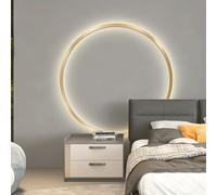 QTANZIQI Lampe Murale décorative Minimaliste à Grand Cercle à intensité Variable pour Salon Or 30 cm de diamètre
