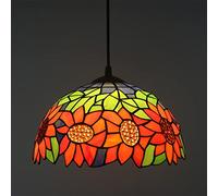 QTANZIQI Lampe Suspendue de 12 Pouces, luminaires Suspendus en vitrail de Fleur de Soleil, lustres en métal réglables pour Chambre à Coucher, Cuisine, Salle à Manger, Salon, Couloir, D, Fil Noir