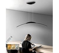 QTANZIQI Lampes suspendues à Arc à intensité Variable pour Salle à Manger, Lampe dorée réglable en Hauteur, Salon, Chambre à Coucher Bureau, de Plafond, Table 32W Suspendue (Noir L80cm/32W)