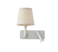 QTANZIQI LED de Luxe Chevet liseuse luminaire E27/E26 Angle réglable Applique Spot Double Abat-Jour en Tissu,