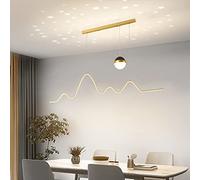 QTANZIQI LED pour Salle à Manger, Suspension à Projection de Lune d'étoiles, plafonnier doré, îlot de Cuisine, Espace Petit-déjeuner, éclairage de Chambre à Coucher.