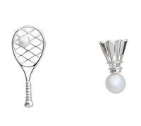 QTANZIQI Lllunimon Boucles d'oreilles en Perles pour Femme, Clous d'oreilles en cuivre pour Raquette de Badminton, Bijoux Quotidiens Sportifs élégants, Cadeau pour Maman/Petite Amie/Soeurs