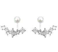 QTANZIQI Lllunimon Boucles d'oreilles en zircone cubique, Clous d'oreilles géométriques en Perles de Zircon, Bijoux minimalistes Exquis au Quotidien, Cadeau pour Maman/Petite Amie/Soeurs