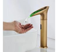 QTANZIQI Mitigeur de Lavabo de Salle de Bain Robinet à Capteur Automatique Robinets de Salle de Bain Mitigeurs Cascade Rétro pour Bassin Mitigeur d'évier de Salle de Bain Eau Chaude Froide,