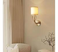 QTANZIQI Nordique Classique Salon cuivre tête de cerf Applique Chevet allée Couloir Wapiti Tissu LED éclairage,