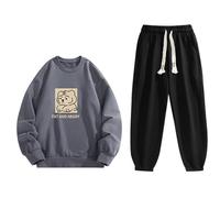 QTANZIQI Offer The Day Survêtements pour garçons Sweats à Capuche personnalisés pour Hommes Ensemble 2 pièces pour Hommes Manches Longues Imprimé doré Pantalon Tenue Costume Traditionnel Sweats à