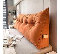 QTANZIQI Oreiller de Lecture Triangulaire, Coussin de Dossier de Soutien pour canapé lit, traversin en Velours pour Soutien du Cou des lombaires, Velours côtelé Rouge (80 x 50 x 20 cm)