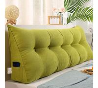QTANZIQI Oreiller de tête de lit Triangulaire de Luxe avec Housse Amovible, Coussin de Lecture Triangulaire pour lit canapé, Coussin de Dossier compensé Jaune, 150x50x20cm, Confort Ultime pour