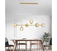 QTANZIQI Plafonnier Suspendu du Milieu du Siècle Lumières De Ballon en Cristal pour Salle À Manger, en Verre, Pendentif avec Affichage des Couleurs, Spoutnik K Linéaire(Color:Cognac)