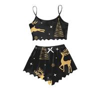 QTANZIQI Pyjamas Femme Combishort Pyjamas Hiver Femmes Ensembles De Pyjamas Pantalons À Manches Longues Vêtements De Nuit Lounge Wear Dames Shorts Ensemble Sexy Soie Pyjama Filles Â 8