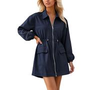 QTANZIQI Robes décontractées Robe tricotée pour Femme - Robe Pull d'hiver - Robe d'automne élégante - Robe Chemise décontractée avec Ceinture - Manches Longues - Coupe décontractée - Taille