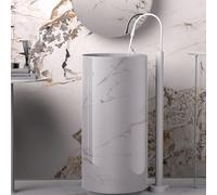 QTANZIQI Robinet de Baignoire autoportant Blanc, Robinet à col de Cygne Rotatif à 360 °, mitigeur d'évier à Levier Unique, luminaire de Salle de Bain élégant pour Une expérience de qualité Spa