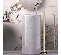 QTANZIQI Robinet de Baignoire autoportant brossé, Robinet à col de Cygne Rotatif à 360 °, luminaire de Salle de Bain à Levier Unique, Installation Facile, élégant pour salles de Bains contemporaines