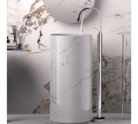 QTANZIQI Robinet de Baignoire autoportant Rotatif à 360°, mitigeur à col de Cygne, Levier Unique pour Salle de Bain de Luxe Spa, luminaire de plomberie élégant pour Une détente Ultime