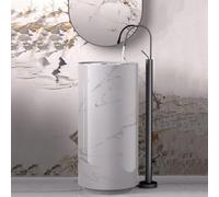 QTANZIQI Robinet de Baignoire autoportant Rotatif à 360°Robinet mitigeur Moderne à col de Cygne avec Commande à Levier Unique Gris élégant Installation Facile pour salles de Bains contemporaines