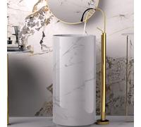 QTANZIQI Robinet de Bain autoportant Rotatif à 360 °, Robinet Moderne à Levier Unique à col de Cygne pour Salle de Bains élégante, Mise à Niveau de la Construction en Laiton