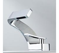 QTANZIQI Robinet de Cuisine de Salle de Bains chromé, mitigeur d'évier à Levier Unique, Robinet de lavabo en Laiton, Cascade pour Une décoration intérieure élégante