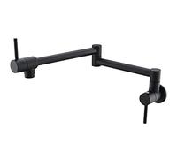 QTANZIQI Robinet de Remplissage de Pot en Laiton Robinet de Cuisine d'eau Froide Montage Mural Robinets d'évier de Cuisine Commercial Pliant Extensible Double Joint Bras pivotants Monotrou