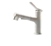 QTANZIQI Robinet de Salle de Bain extractible Gris, mitigeur de Cuisine monotrou par économie d'eau, Installation Facile, idéal pour évier, Baignoire Cuisine