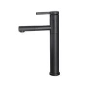 QTANZIQI Robinet de Salle de Bain extractible Noir, mitigeur d'évier réglable, Finition Grise élégante, Robinet d'eau Chaude Froide pour Mise à Niveau contemporaine sous Le comptoir