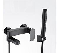 QTANZIQI Robinet mitigeur de Bain-Douche en Laiton, empêche Les Gouttes, Rotation Chaude Froide, Plusieurs Modes, Combinaison de Douche de Salle de Bain-Noir (Cromo)