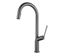 QTANZIQI Robinets de Cuisine de Bain avec douchette extractible, Robinet d'évier Gris, Robinet d'eau, pulvérisateur pivotant à 360 degrés, Bec à col de Cygne