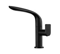QTANZIQI Robinets de lavabo de Salle de Bain Noirs - Mitigeur de lavabo Rotatif à 360°, Eau Chaude Froide, Un Trou élégant pour Salle de Bain, Facile à Installer