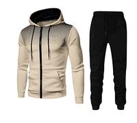 QTANZIQI s Survêtements pour Hommes Ensemble Complet de survêtement à Capuche en Polaire pour Hommes Y2K Costume de Jogging Sweatsuit 2 pièces Sweats à Capuche