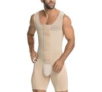 QTANZIQI Shapewear for Men Tummy Control Body Butt Lifter Thigh Slimmer Zipper Open Bust Bodysuit Plus Size Tank Top